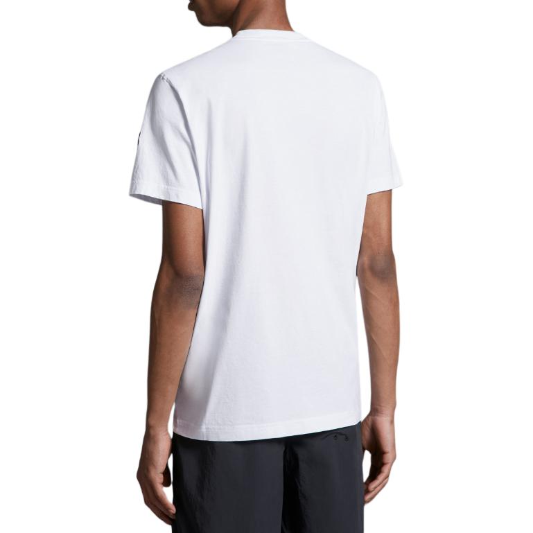 Moncler Logo Pattern Crew Neck Short Sleeve T-Shirt Men Tops White J1-091-8C00028-89A17-001