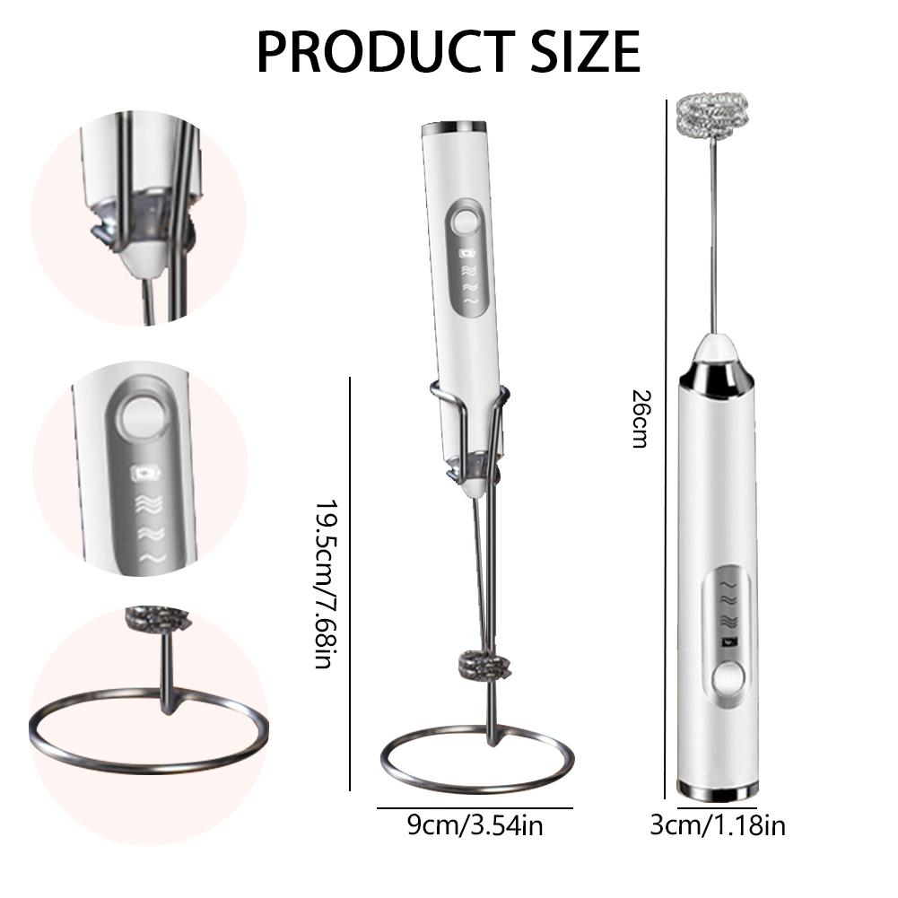 Coffee Milk Drink Egg Mixer Wireless Electrical Mini Coffee Maker Whisk Mixer Household 3 Speeds Stainless Steel Kitchen Gadgets