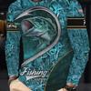 Mens Long Sleeve Fishing T-Shirt With 3D Full Print Comfortable Crew Neck Tee Outdoor Activities