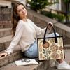 Vintage Boho Floral Tote Bag for Women Fashion Large Capacity Casual Portable Handbag for Shopping Travel Daily Use