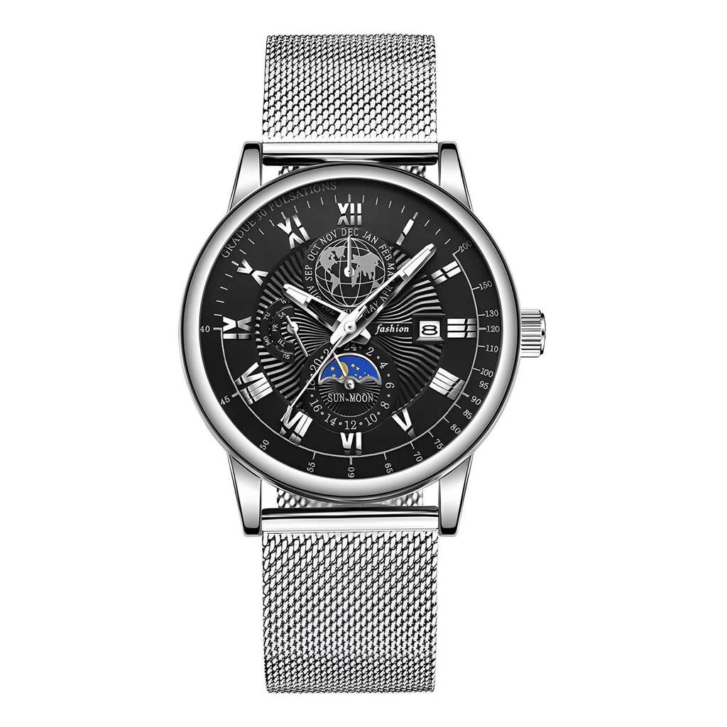 Calendar Watch Men'S Non-Mechanical Watch Waterproof Top Ten Trend Brand Student Quartz Men'S Steel Belt