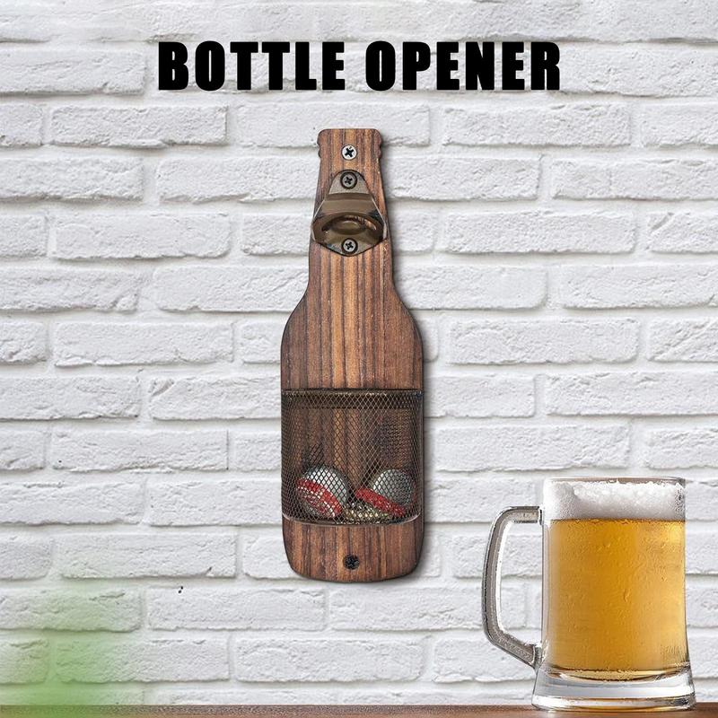 Mounted Bottle Opener Vintage Wooden Wall Mounted Bottle Opener Wooden Kitchen Gadget Space Saving Home Decor For Man Woman &