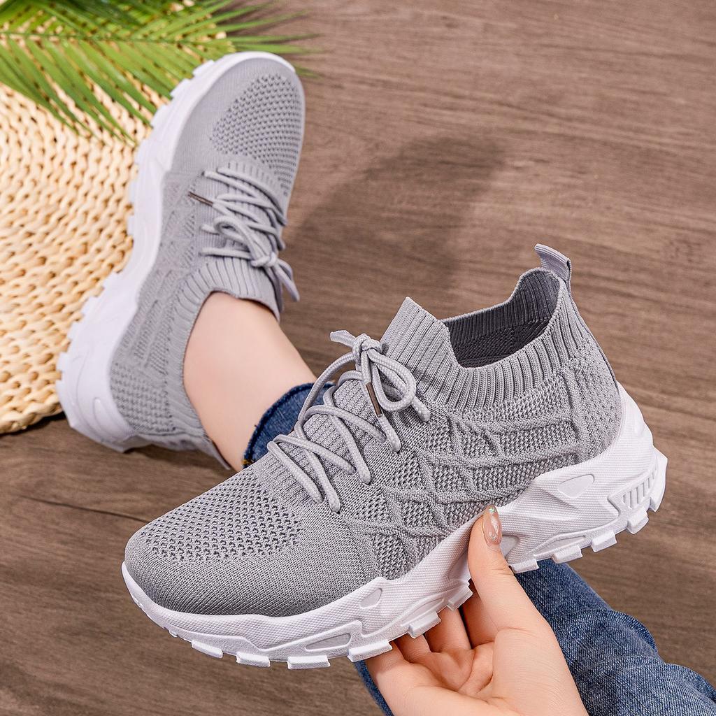 Women Plus Size Platform Sneakers Breathable Anti-Odor Chunky Dad Shoes Comfortable Casual Sports Shoes Lightweight Single Shoes