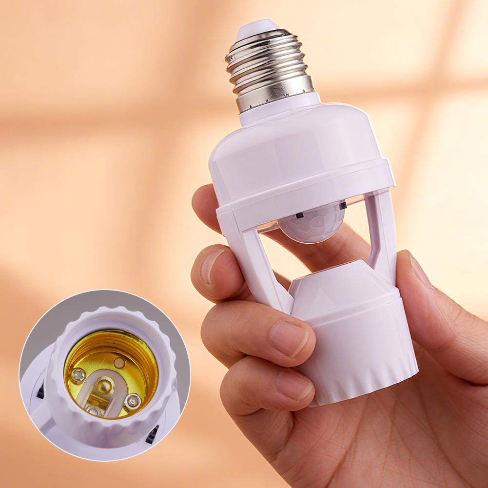 E27 Lamp Base Socket Converter PIR Motion Sensor Smart Light Switch Infrared Body Human Detector Light Bulb Holder