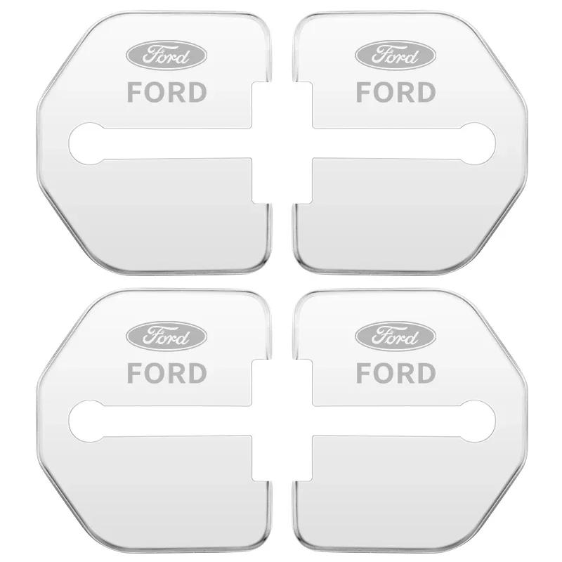 Adesivo per Auto 4pz Copertura Decorativa di Protezione Serratura Porta Emblema custodia per Ford Kuga Territory Focus RS Escort Fiesta Mondeo Accesso