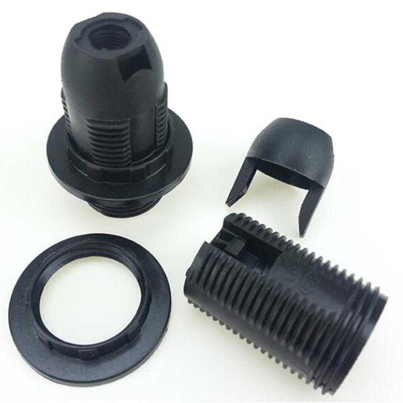 E14 Light Bulb Lamp Holder Base Socket Lampshade Collar Splitter Screw Converter Black White for Home LED Lighting