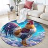 Rooster Pattern Round rug,Carpet Rug for Living Room Bedroom Playroom ,Non-slip Floor Mat,Holiday Gifts and Birthday Gifts.