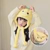 Kids Winter Warm Fleece Lined Aviator Hat With Ear Protection Cartoon Animal Design Unisex Ages 2-6
