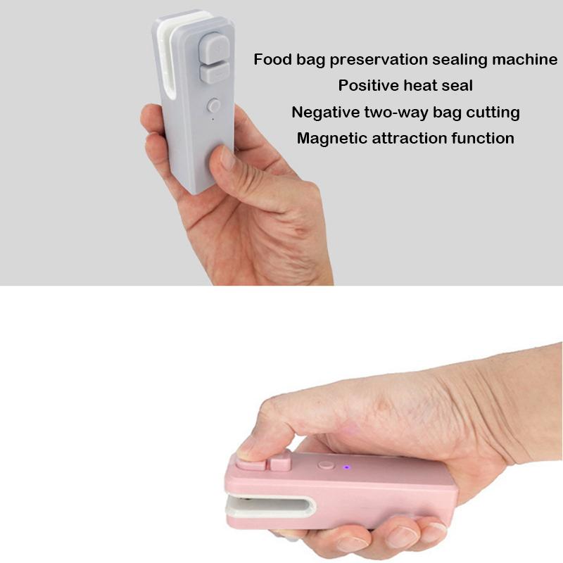 Rechargeable Bag Sealer Portable Handheld Sealing Machine Fast Heating Heat Chip For Home