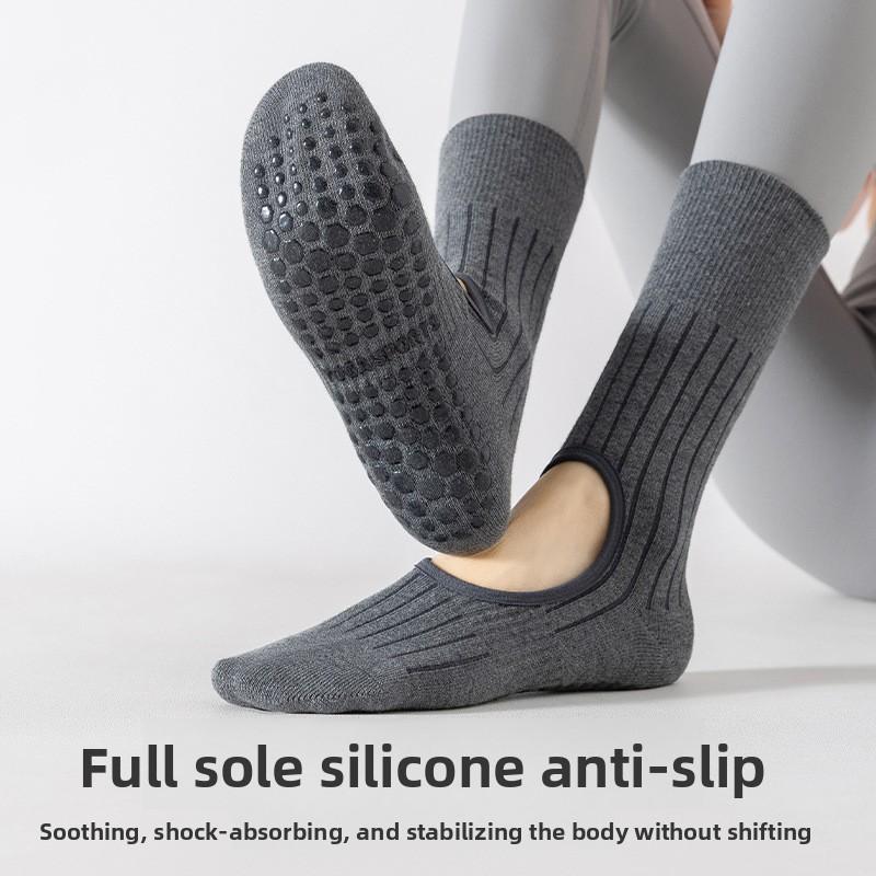 Yoga Socks - Children's Style - Ballet Style Long Tube Pilates Anti-slip Floor Socks - Backless Sock Cover