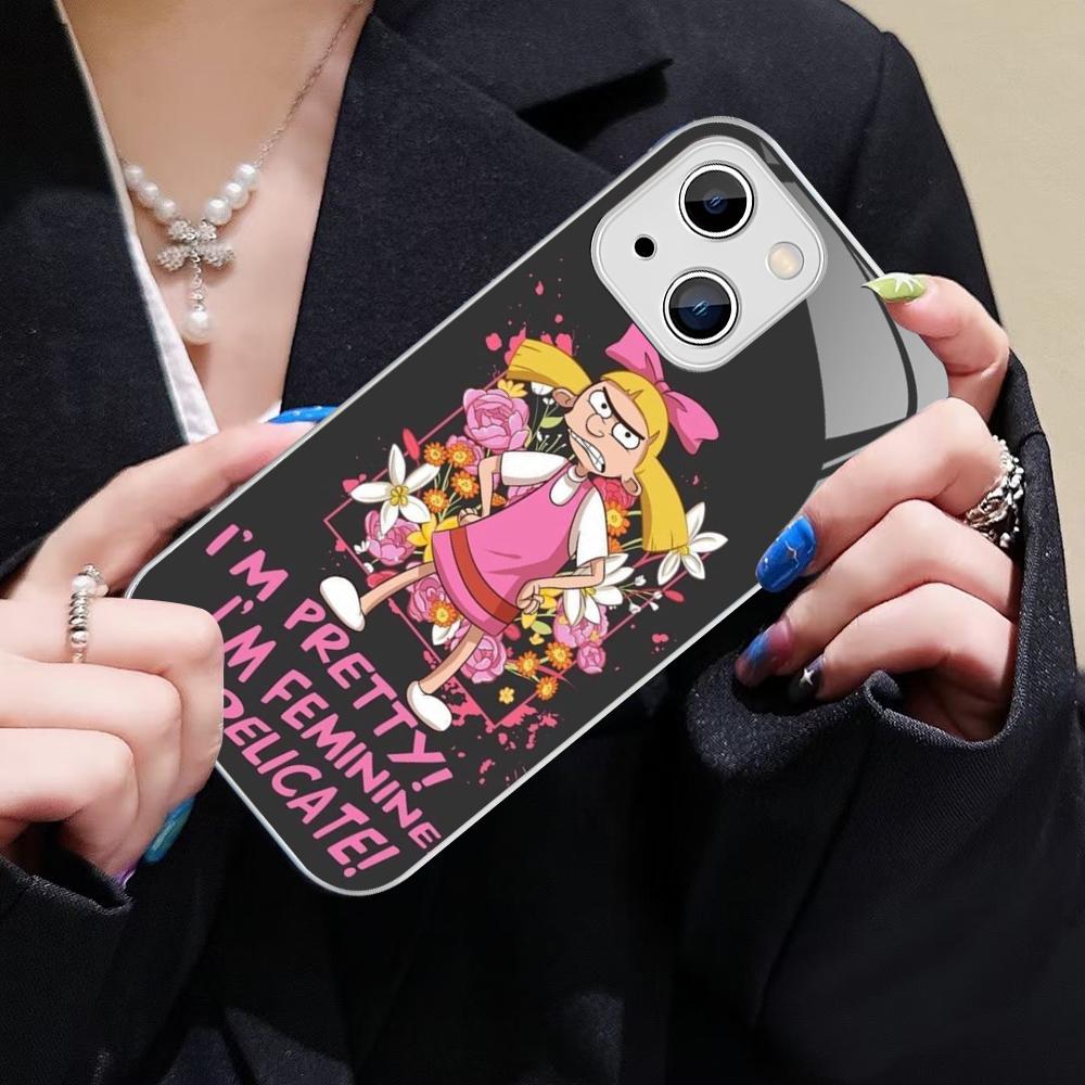 Hey A_Arnolds Cartoon Phone Case For IPhone 14 13 12 Mini 11 Pro XS Max X XR 14 Plus Tempered Glass Cover