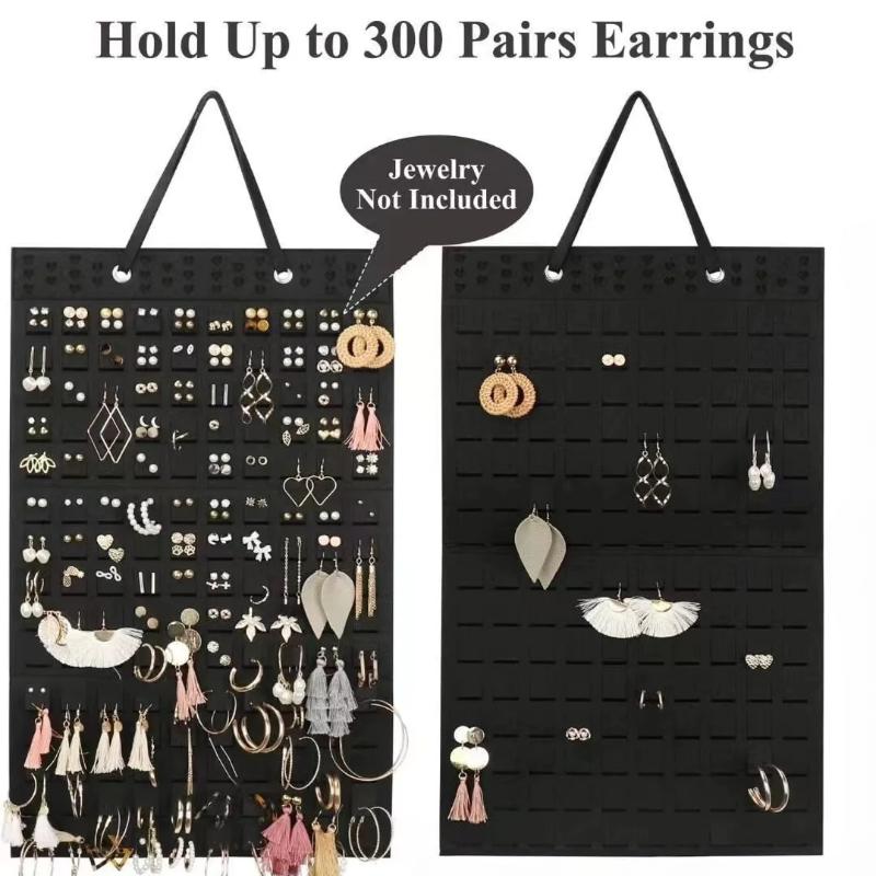 Double Wall Mounted Jewelry Bag Jewelry Display Felt Earrings Storage Bag Necklace Ring Jewelry Organizer Packaging