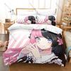 Hinano Tachibana Anime Duvet Cover + 2 Pillowcases Cute Girl Character Print Polyester Bedroom Decor Japanese Anime Home Textile