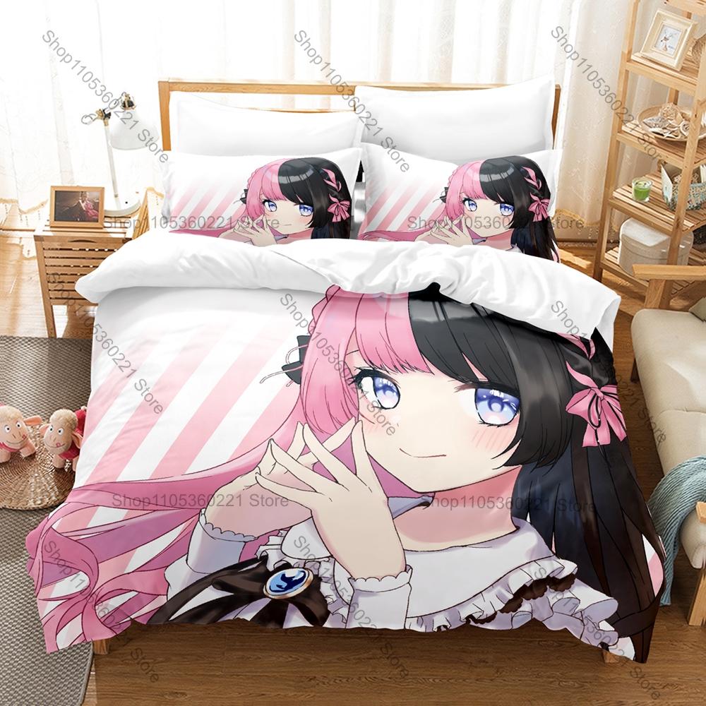 Hinano Tachibana Anime Duvet Cover + 2 Pillowcases Cute Girl Character Print Polyester Bedroom Decor Japanese Anime Home Textile