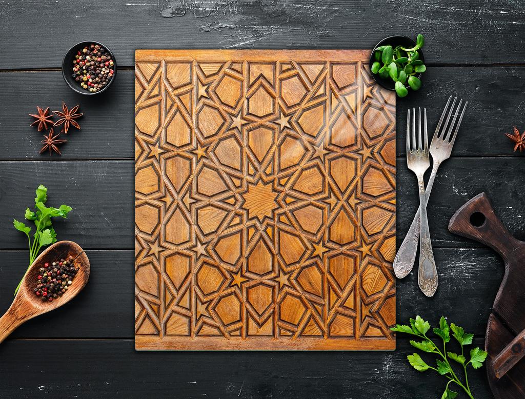 GLASS CUTTING BOARD 45x52 Wood