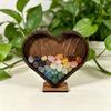 Holz-Herzförmige Muschelglas-Displaybox Küsten-Displayrahmen für Muscheln Sand Strandurlaub Tischdekoration Andenken Geschenk für Strandliebhaber