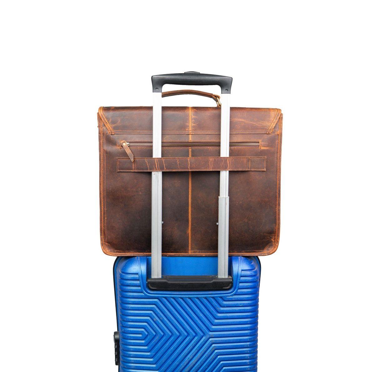 Сумка-мессенджер из кожи буйвола ручной работы через плечо для ноутбука — фото 4