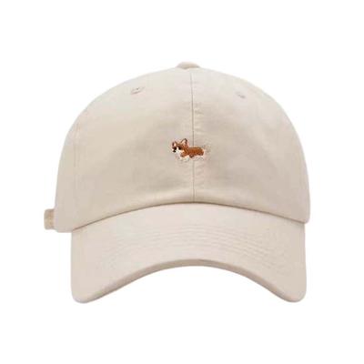 Fashion Dog Women Baseball Hat Breathable Thin Men Sunshade Hat Embroidered Pattern Korean Style Embroidered Peaked Cap Beach