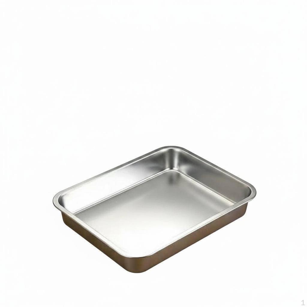 Rectangular Metal Container with Lid Easy to Clean Catering Tray Reusable Kitchenware for