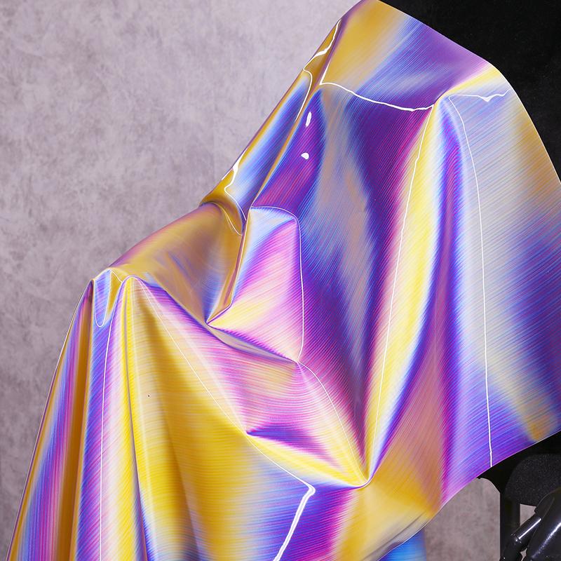Градиентная зеркальная ткань TPU, водонепроницаемая, супер яркая, 3D светоотражающая пленка, ткань для самостоятельного шитья, декора фона для одежды 50x137cm
