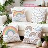 1/4pcs Cute Rainbow Cloud Throw Pillow Covers Kawaii Pastel Sky Home Decor Cushion Cases for Kids Bedroom Living Room