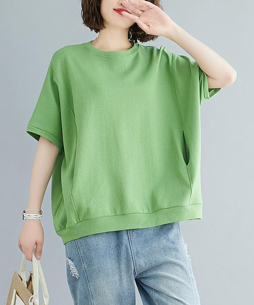 Short Cut and Summer Office Popular Short Sleeve Dry Loose Birthday Large Size That Does Not Get Summer [Luxe Relax] Sweatshirt, Sleeve, Women's