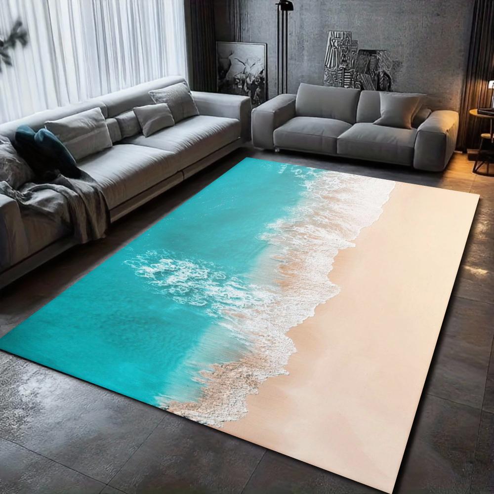 Beach Waves 3D Printed Carpets for Living Room Kids Room Rug Kitchen Mat Floor Carpets Modern Entrance Mat Home Bathroom Rugs