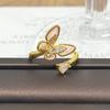 Medieval Vintage Retro Stacked Wearing Micro-Inlaid Zircon Temperament Ring Women'S Niche High-End Light Luxury Butterfly Ring
