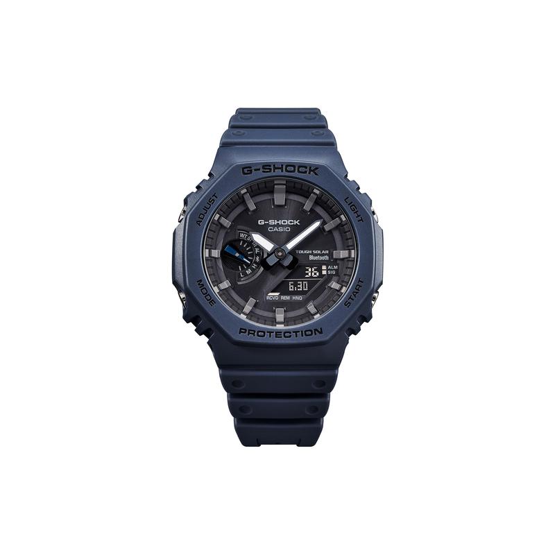 

Casio LCD/Pointer Dual Display Series Classic Octagonal Carbon Fiber Core Protection Dual Display Solar Quartz Movement Resin Strap GA-B2100-2AJF чорний