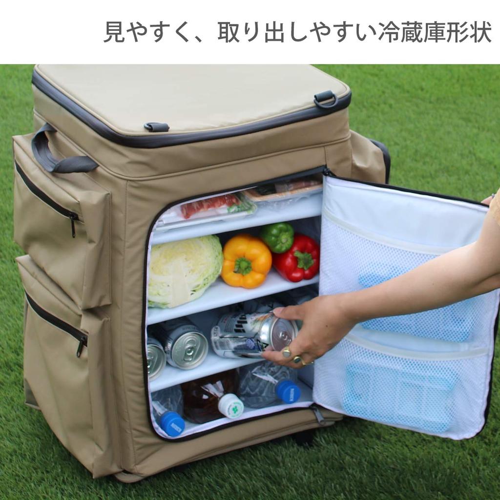 DOD Babekoro 2 Refrigerator Type Soft Cooler Box Convenient side pocket that can hold aluminum foil CL1-653-TN