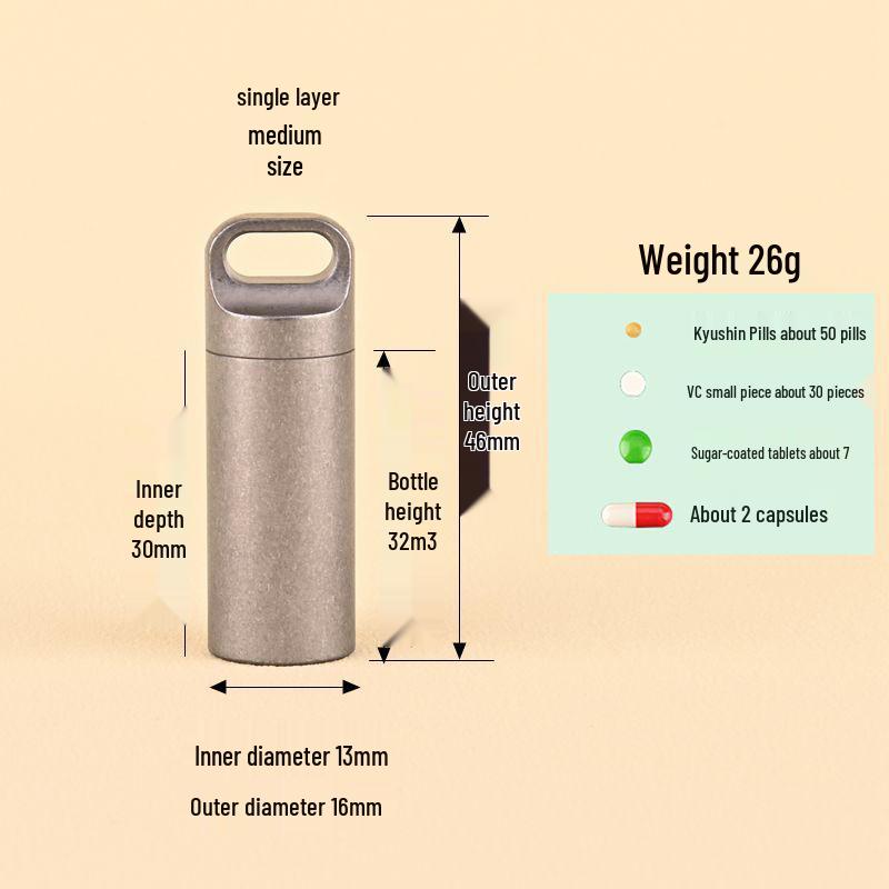 Waterproof Stainless Steel Mini Pill Box - Portable, Moisture-Proof Travel Medication Container