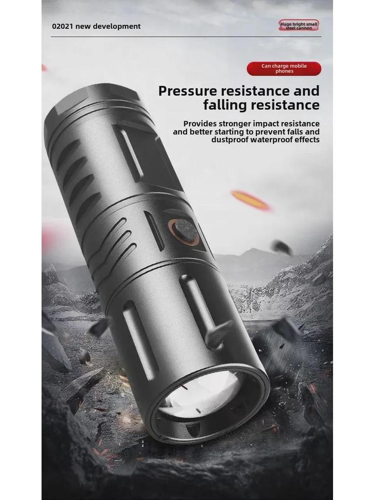 T40 Rechargeable Long-Range Outdoor Flashlight - Ultra-Bright 5000 Lumens LED for High Power, Long-Lasting Performance.