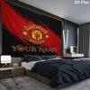 Manchester United F Custom Name Wall Tapestry Aesthetic Wall Hanging Printed Fabric Blanket Decorative Tapestries for Bedroom Living Room Home Decor