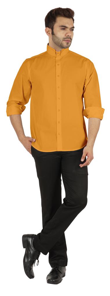 BestMan Formal Front Button Placket Solid Shirts For Men  S Long Sleeve Regular Fit