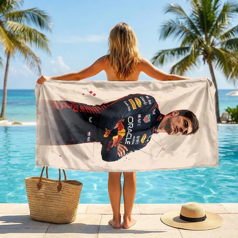Asciugamano da Spiaggia alla Moda Max Verstappen Portatile Morbido Asciugatura Rapida per Nuoto Campeggio Vacanze