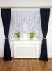 Two-layer Marquisette Curtain Decorated with Gray Guipure Lace, 160cm