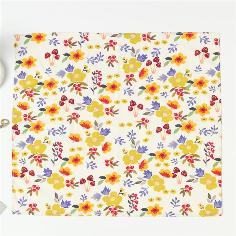 

1Pc 34x34cm Thin Cotton Retro Flower Printed Women Pocket Handkerchief Scarf Absorbent Wipe Sweat Towel