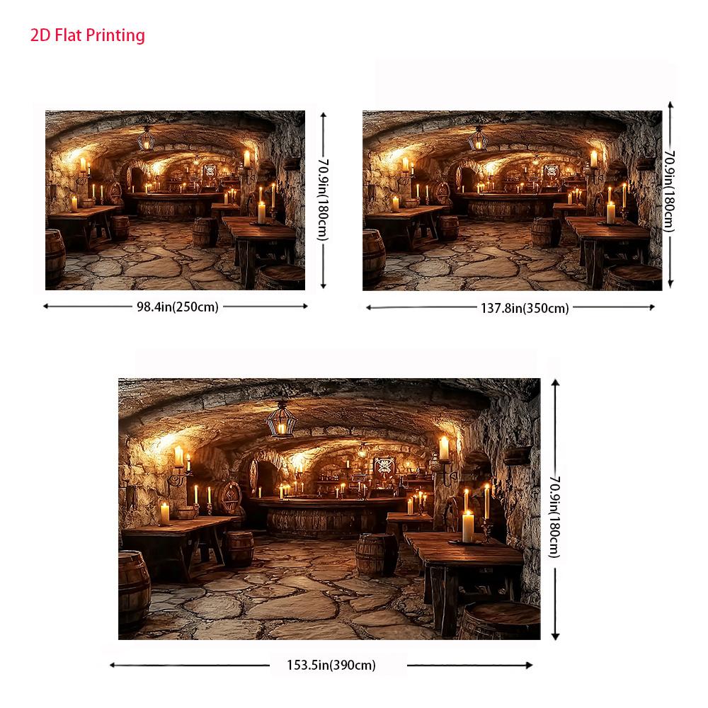 Medieval Stone Dungeon Tavern Bar Tapestry Wall Hanging For Game Room Bedroom Decor Rustic Fantasy Art Print Home Decorationgift