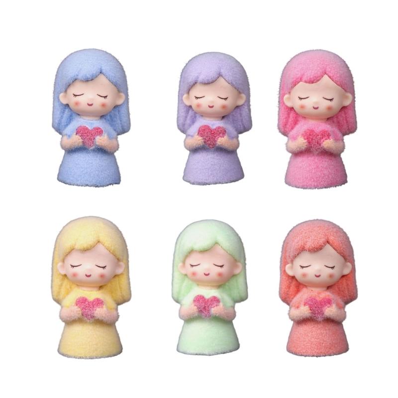 Resin Heart Girl Sculptures Modern Home Decors Girls Statues Collectible Figurines Tabletop Decorations Valentine Gift 1