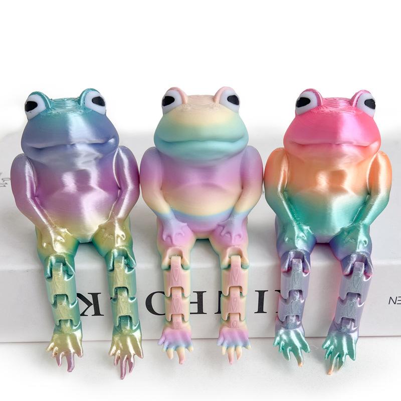 3D printed seated frog, simulated frog, animal model, children's decompression toy, fun and funny, creative model, ornament