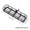 Metal Rear Tire Rack Hitch Cargo Carrier Spare Luggage Basket Suspension for 1/10 Axial SCX10 TRX4 D90 90046 TF2 RC Crawler Car