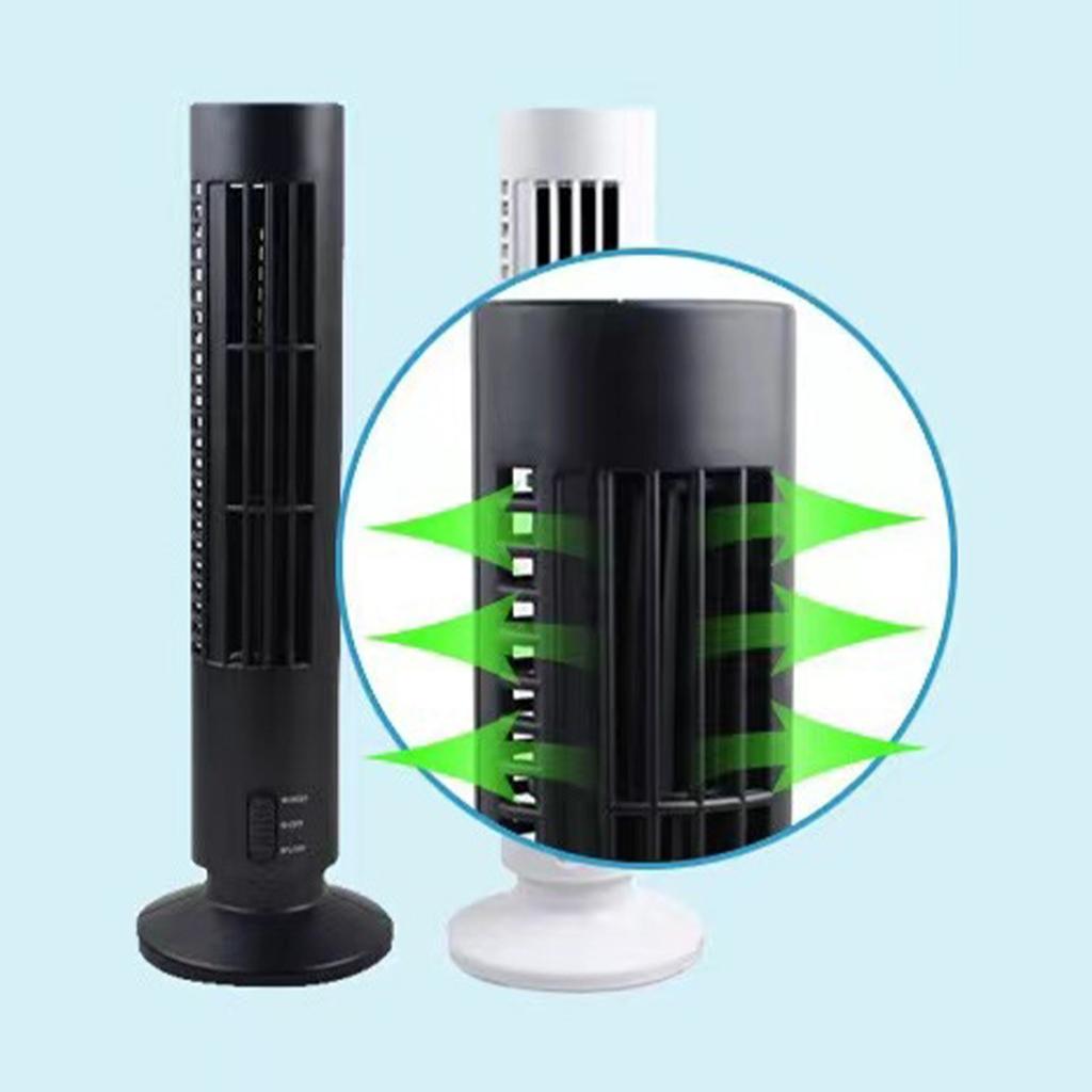 USB Tower Fan 2 Speeds Powerful Wind Oscillating Bladeless Cooling Fan for   Desk Home