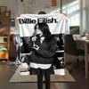 1 ks Flanelová deka s potiskem Billie Eilish, Vysoká kvalita, Pro všechna roční období, Domácí dekorace, Teplo a pohodlí, Perfektní jako vánoční dárky