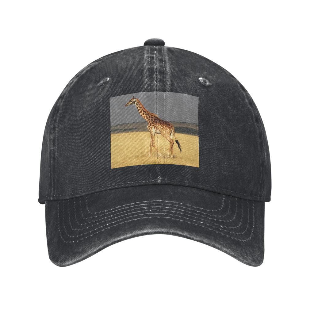 Giraffe Full Body Africa African Animals Washed Denim Cap Casual Baseball Caps Adjustable Hat Summer Unisex Baseball Hats