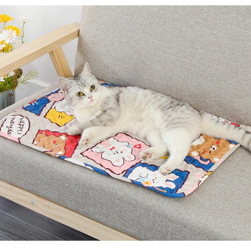 Haustiere Sommer Kühlmatten Tragbare Schlaf Eisunterlage für Kleine Mittelgroße Große Hunde Atmungsaktives Hunde Schlafbett Haustierzubehör