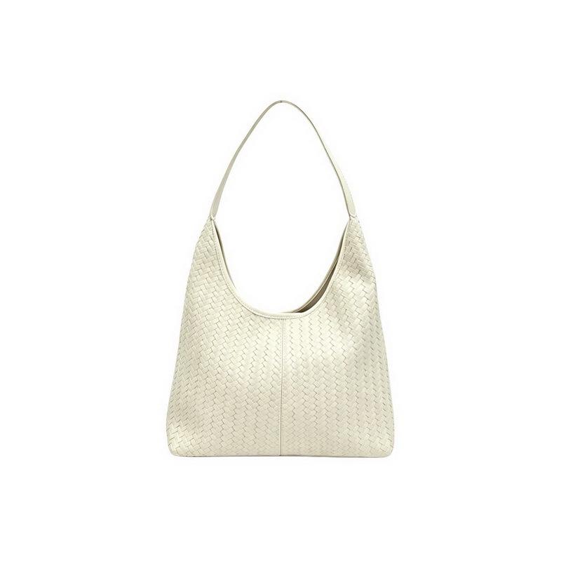 Women's Retro Woven Texture Tote Bag, Large Capacity, Stylish 2026 Design, Casual Trendy Underarm Handbag