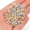 200pcs CCB Spacer Beads Flat Round Big Hole Loose Beads For Jewelry Making DIY Handmade Necklace Bracelet Accessories Findings