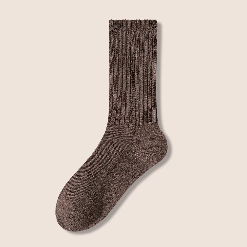 Man' Autumn and Winter Pure Cotton Fleece Vintage Antibacterial Loop Warm Long Socks
