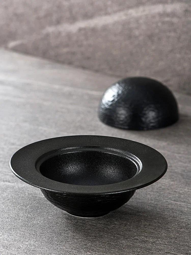 Tasse à ragoût en céramique à motif de roche, tasse à soupe, bol, vaisselle d'hôtel et de restaurant, tasse pour concombre de mer et ormeau, bol à dessert créatif planète