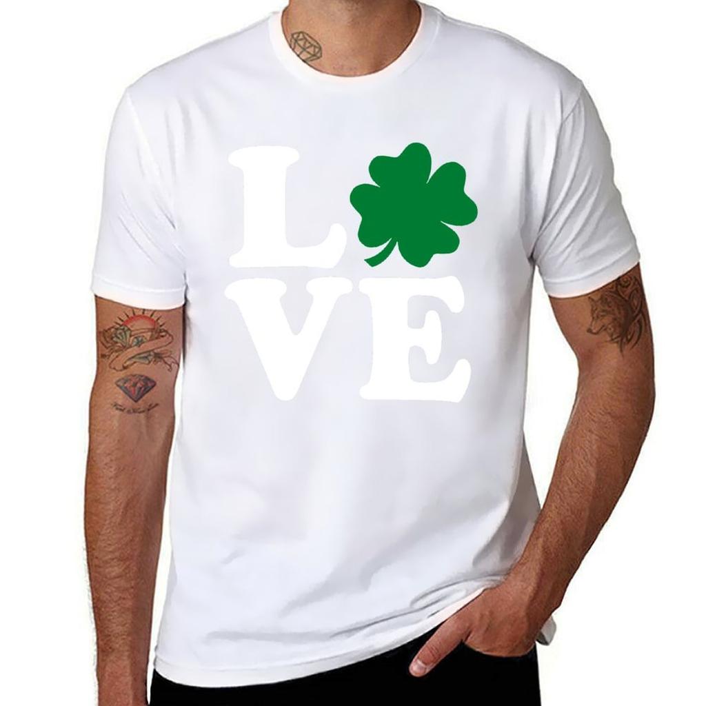 St Patrick's Day LOVE Shamrock Irish T-Shirt Man T Shirts for Men Man Graphic T Shirt T-Shirt